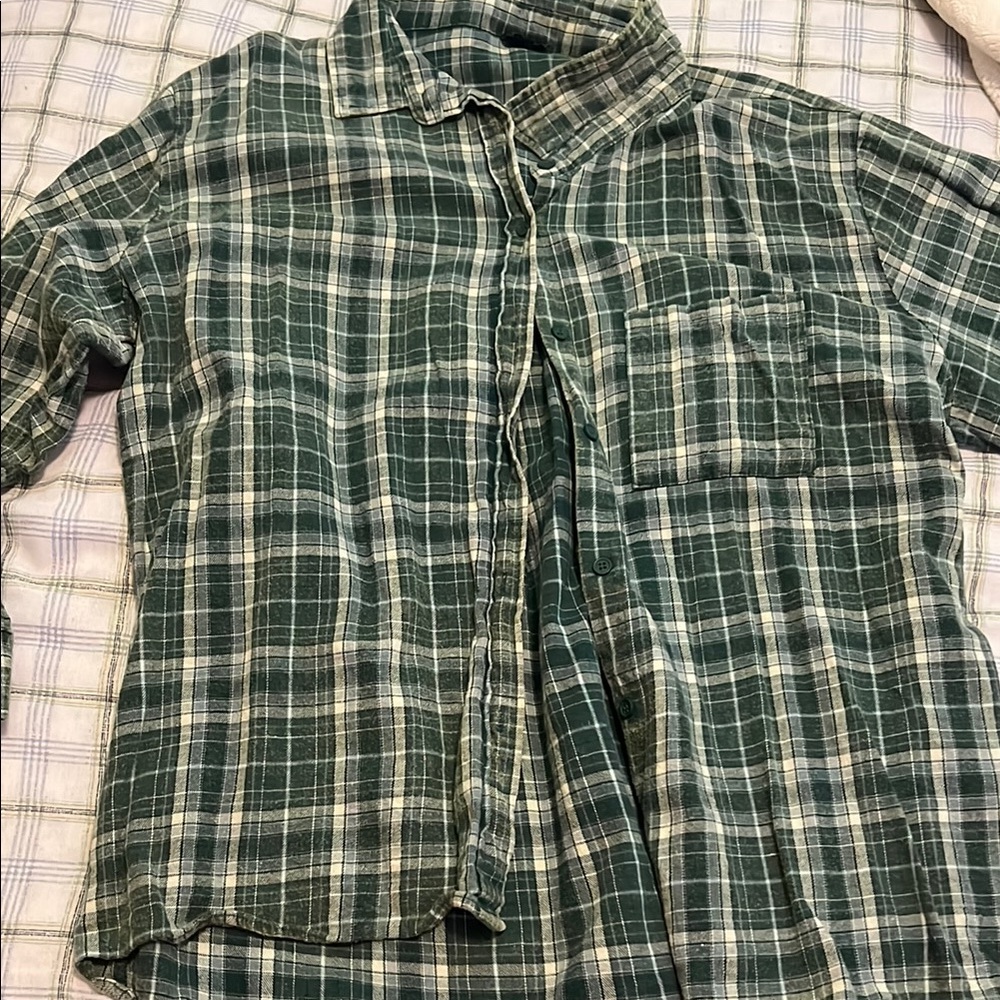 Green Plaid Men's Shirt